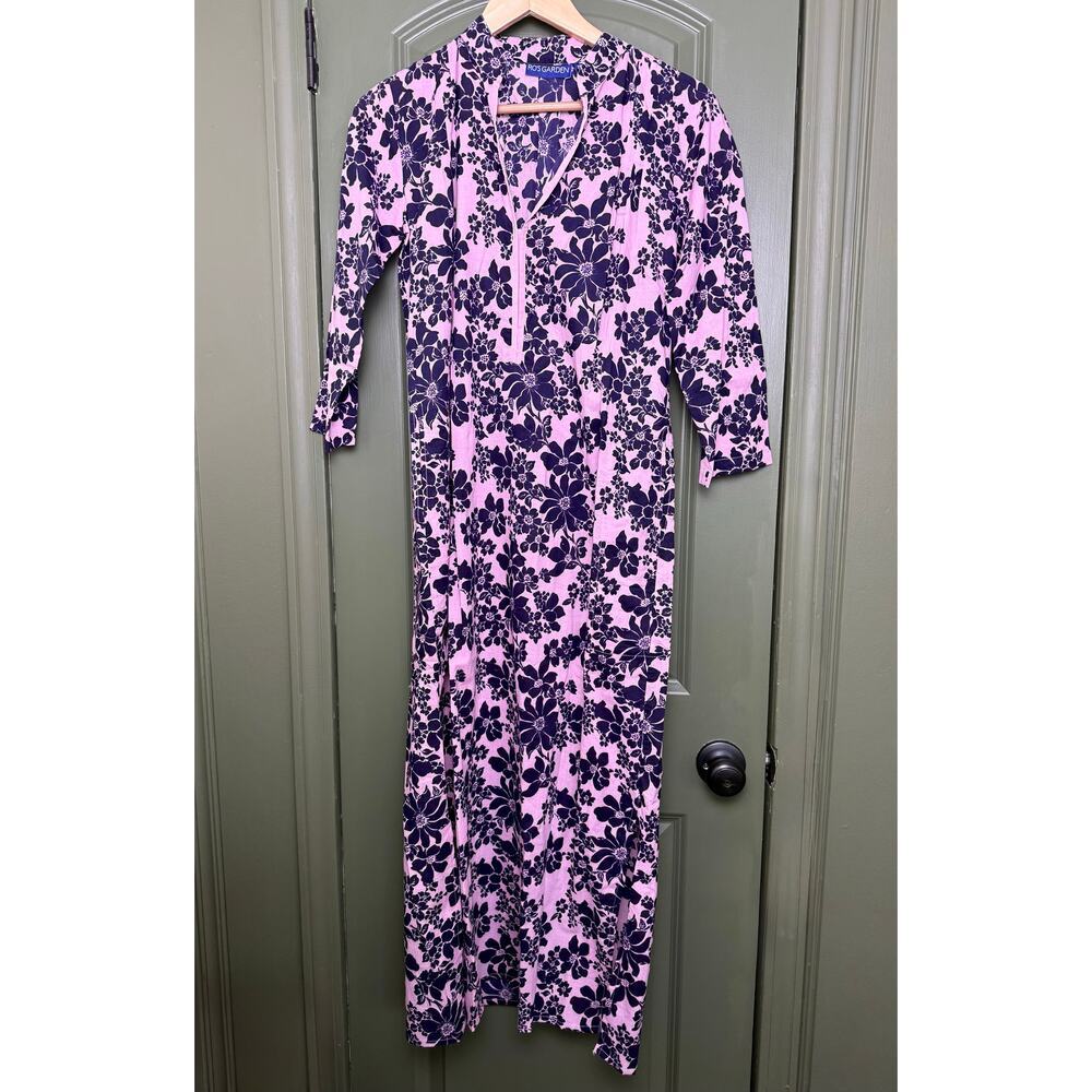 NWT Ro's Garden Asha Kurta Kaftan Maxi Floral Resort Coverup Pink Catania XS
